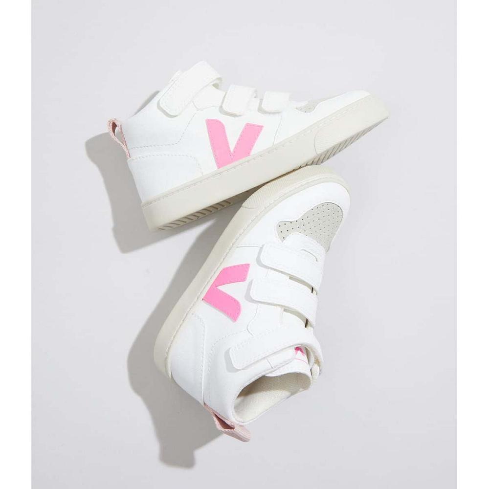 Veja V-10 MID CWL Schoenen Kinderen White/Pink | BE 798XYU